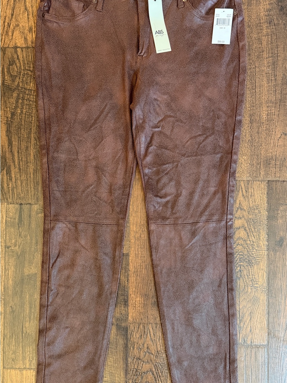 A.B.S. Allen Schwartz Women’s Brown Faux Suede Skinny Pants Size 30 NWT